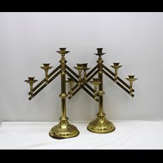 1 Pair 17 1/4" Brass 5-Lite Candelabra SKU C083-022